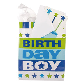 6pc Kid's Birthday Gift Bag Set – Large Bag, Card & Tissue