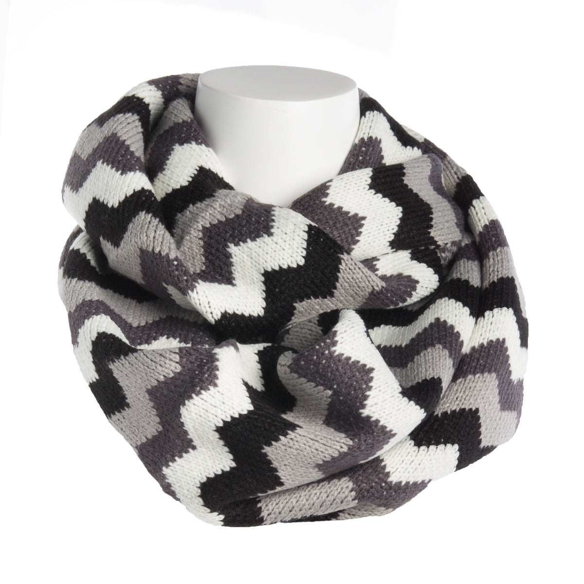 Women’s Crisp Zig Zag Infinity Scarf By Tickled Pink – Warm, Cozy