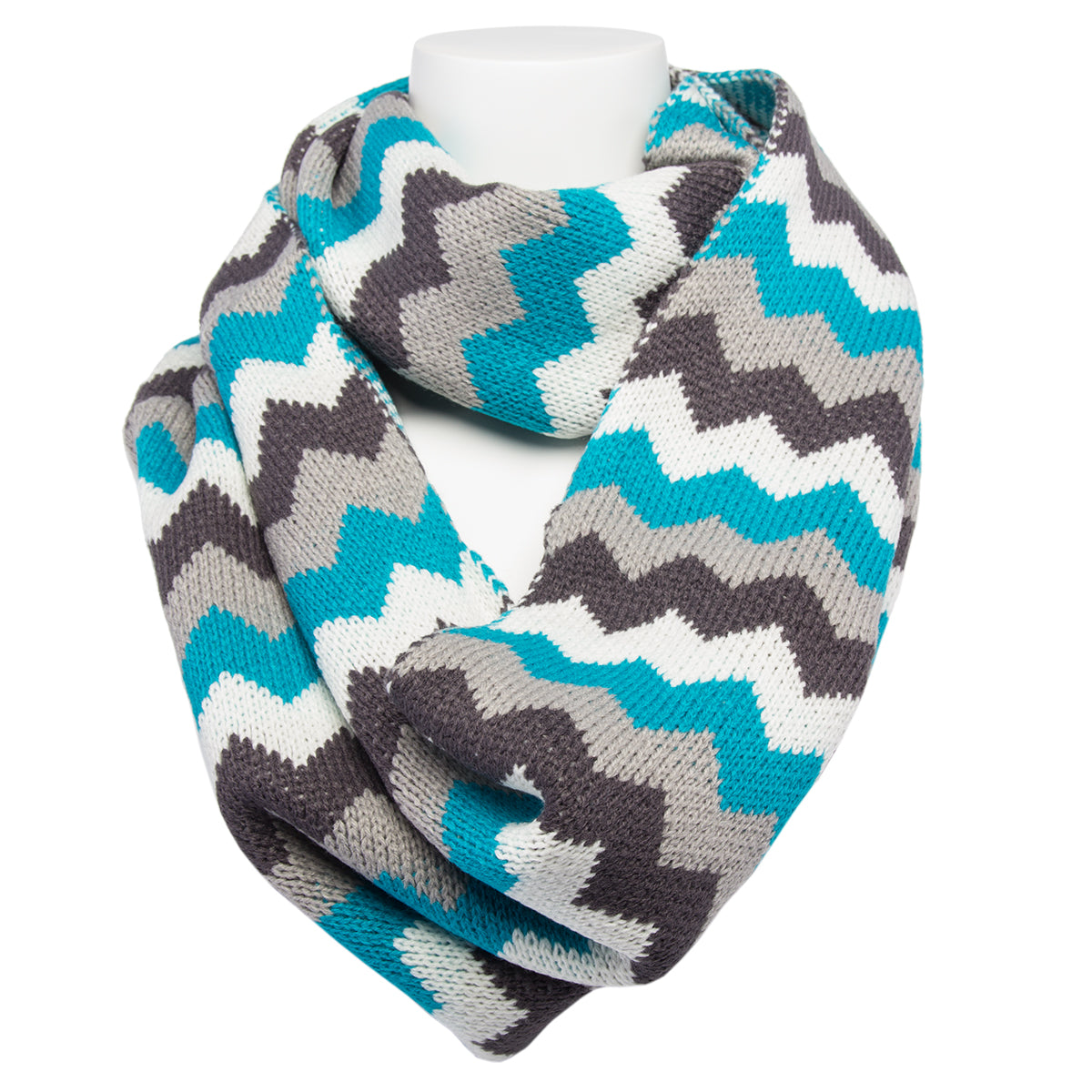 Women’s Crisp Zig Zag Infinity Scarf By Tickled Pink – Warm, Cozy