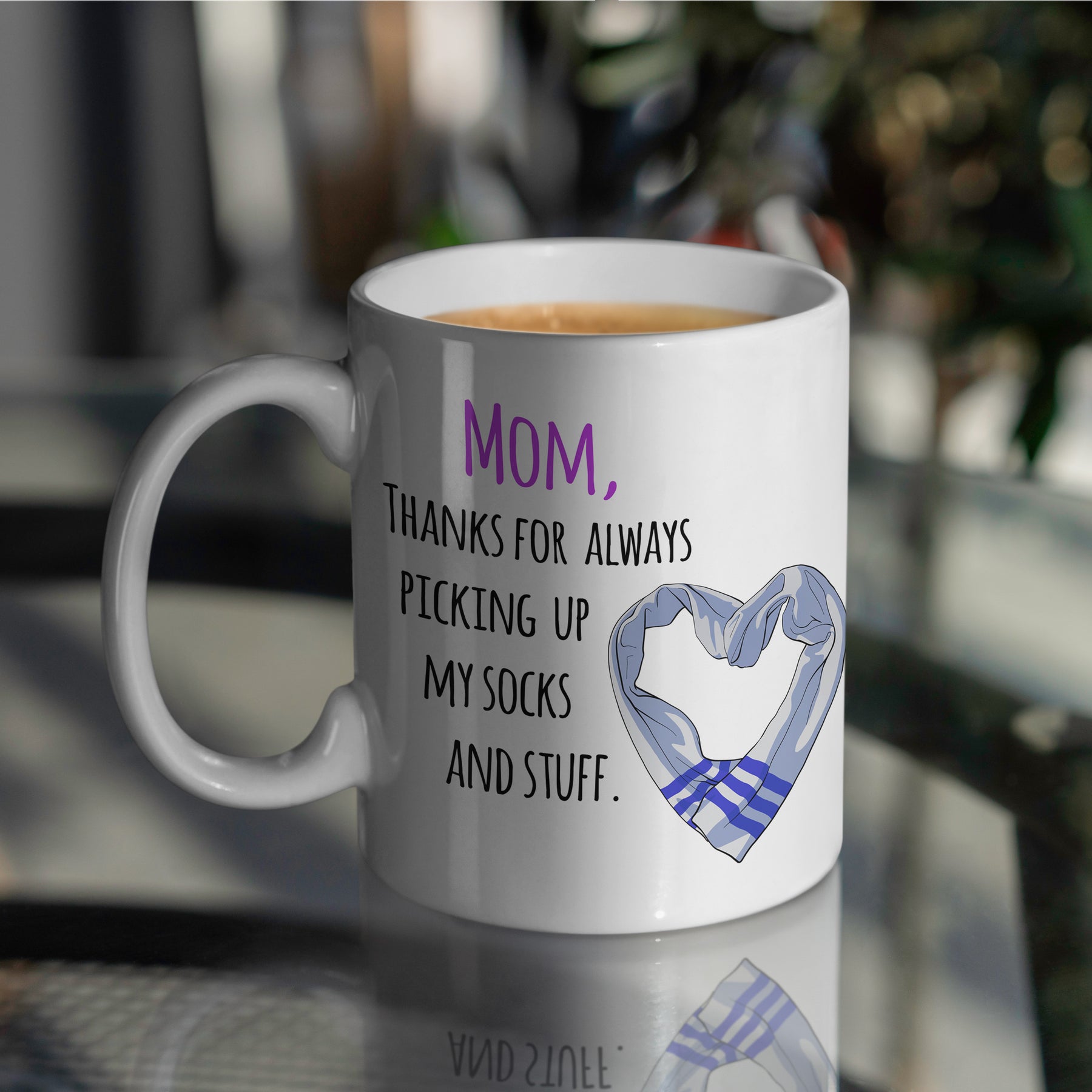 “Thanks For Picking Up Socks" Large 15oz Mug - Funny Gift for Mom