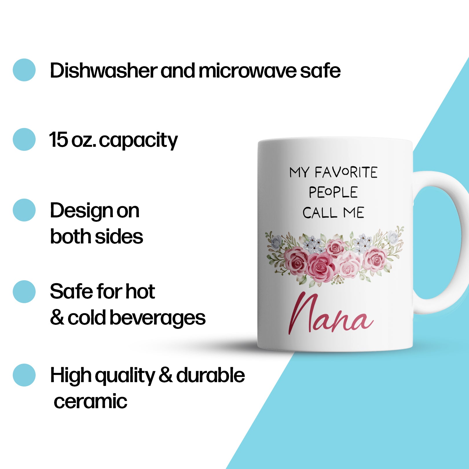 “My Favorite People Call Me” Large 15oz Mug - Cute Gift For Grandma