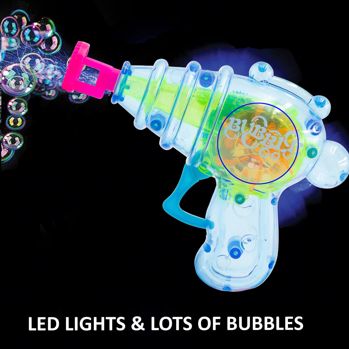 Friction Light-Up Bubble Gun – Shoots Continuous Bubbles!