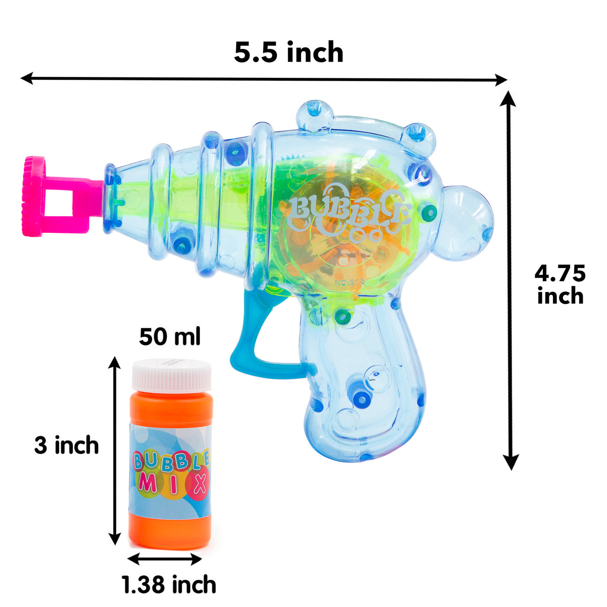 Friction Light-Up Bubble Gun – Shoots Continuous Bubbles!