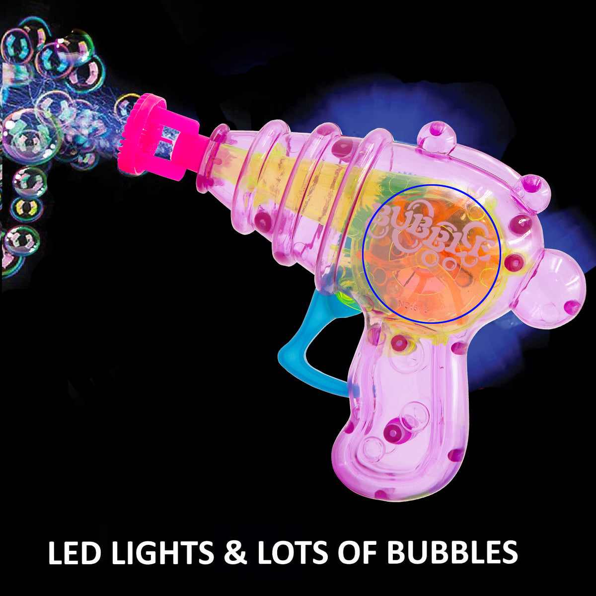 Friction Light-Up Bubble Gun – Shoots Continuous Bubbles!