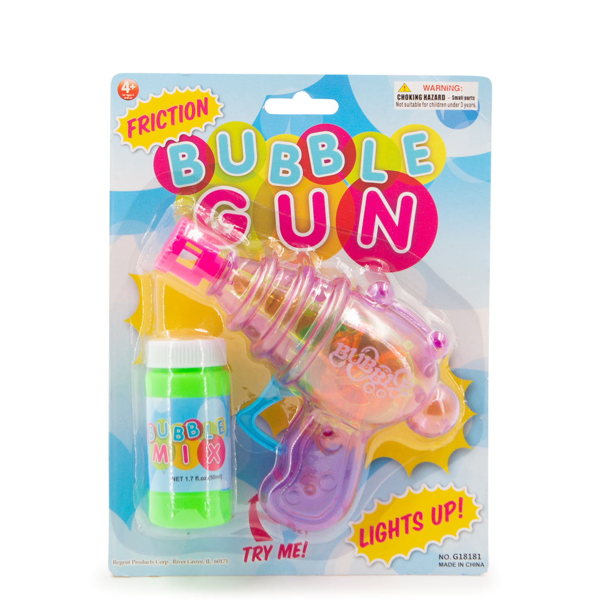 Friction Light-Up Bubble Gun – Shoots Continuous Bubbles!