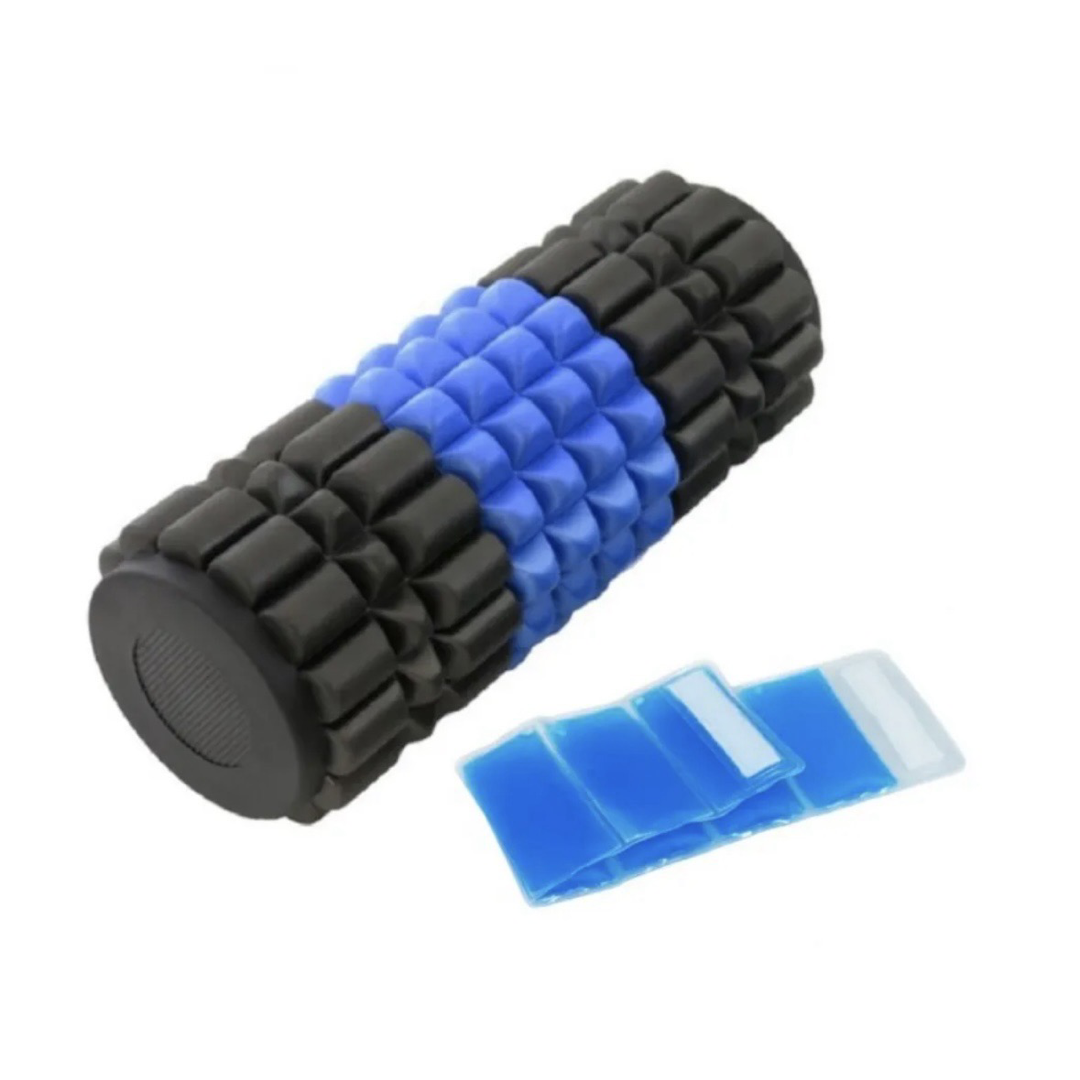 Massage Therapy Grid Foam Roller, Body Relief -  w/Cold & Heat Gel Pack