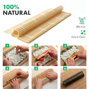 16pc Deluxe Sushi Making Kit w/Bazooka & Rolling Mat - Make Your Own!