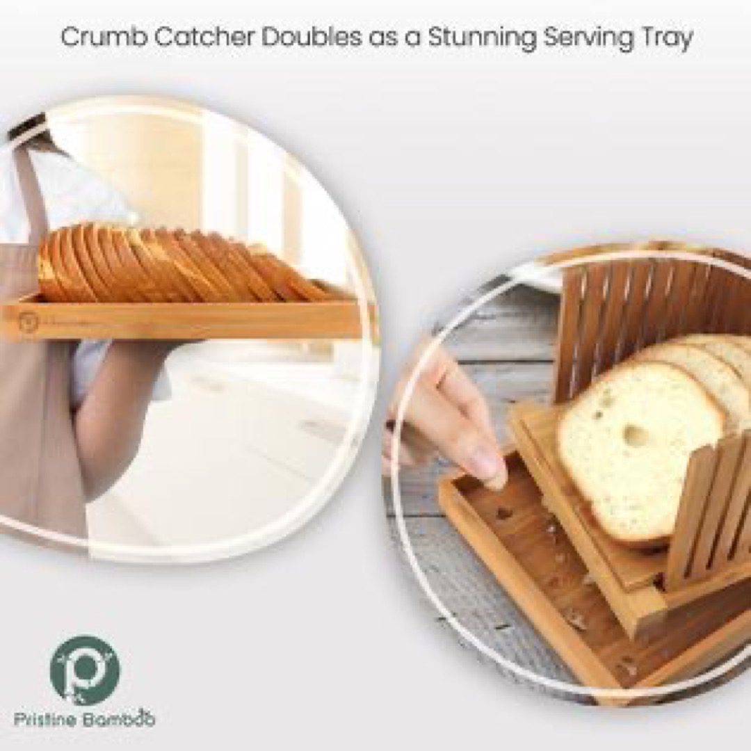 Pristine Bamboo Bread Slicer, 3 Thickness Options - Non Slip