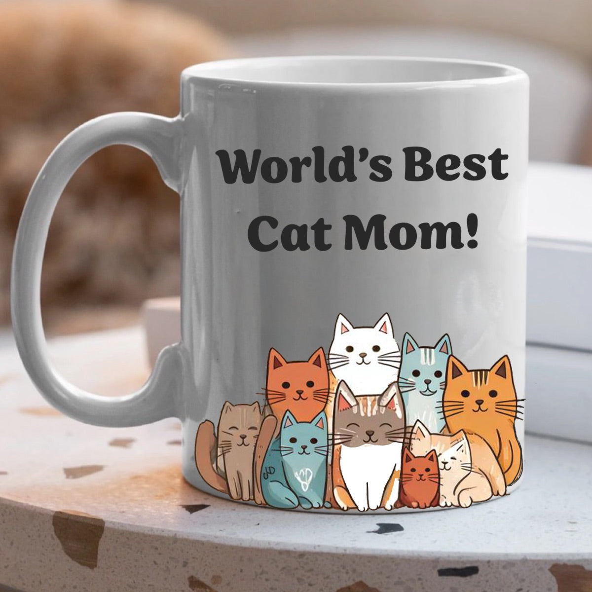 "World's Best Cat Mom" Large 15oz Mug - Funny Gift for Friends and Family
