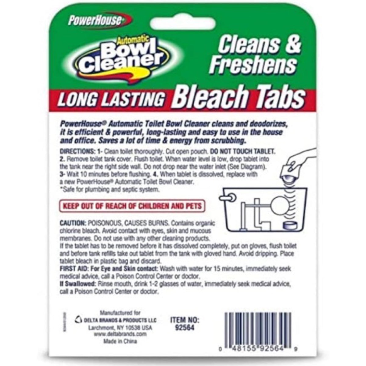 4pk Automatic Toilet  Bowl Cleaner - Long Lasting Bleach Tabs