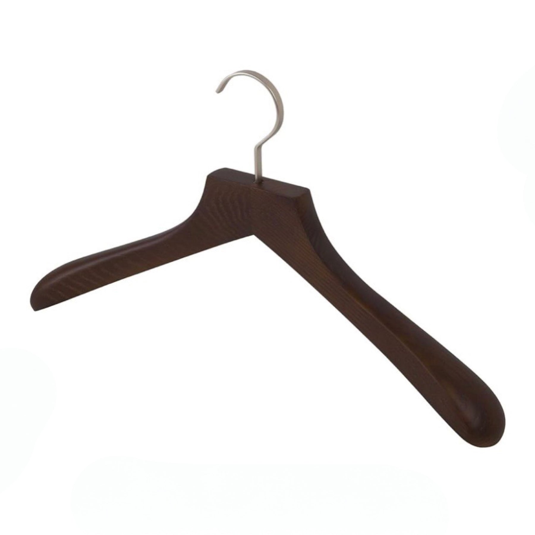 4pk Solid Ash Hardwood Coat Hangers W/Steel Swivel Hooks - Contoured Shoulders