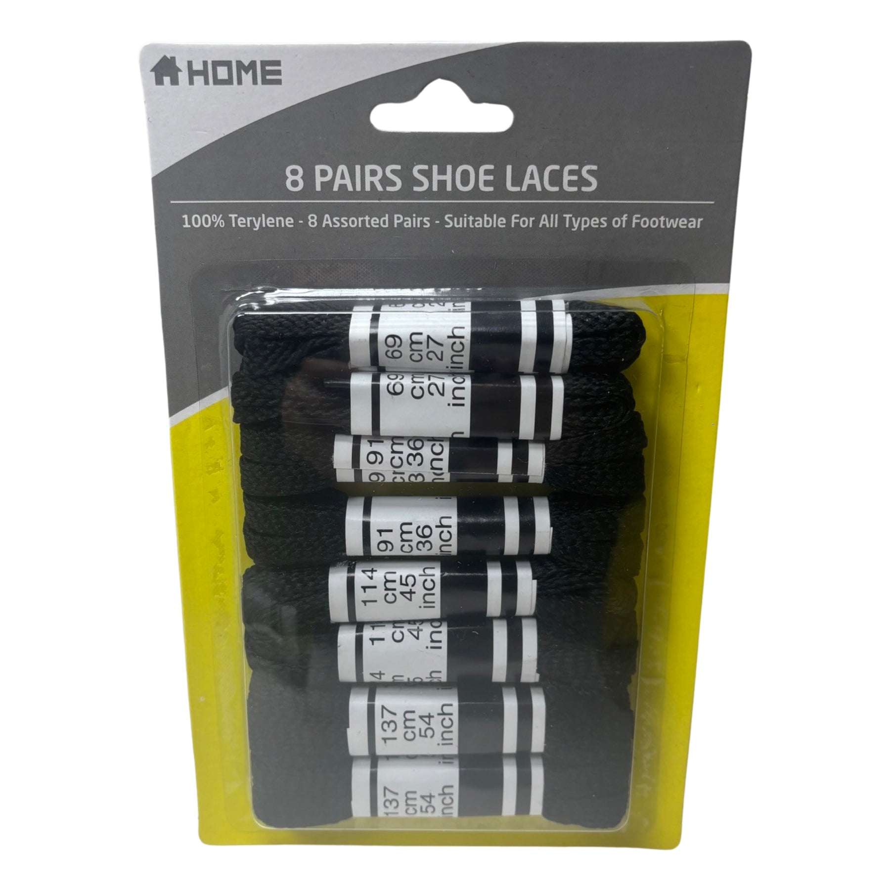 Multipack Shoe Laces - 8 Black, 8 White or 9 Assorted