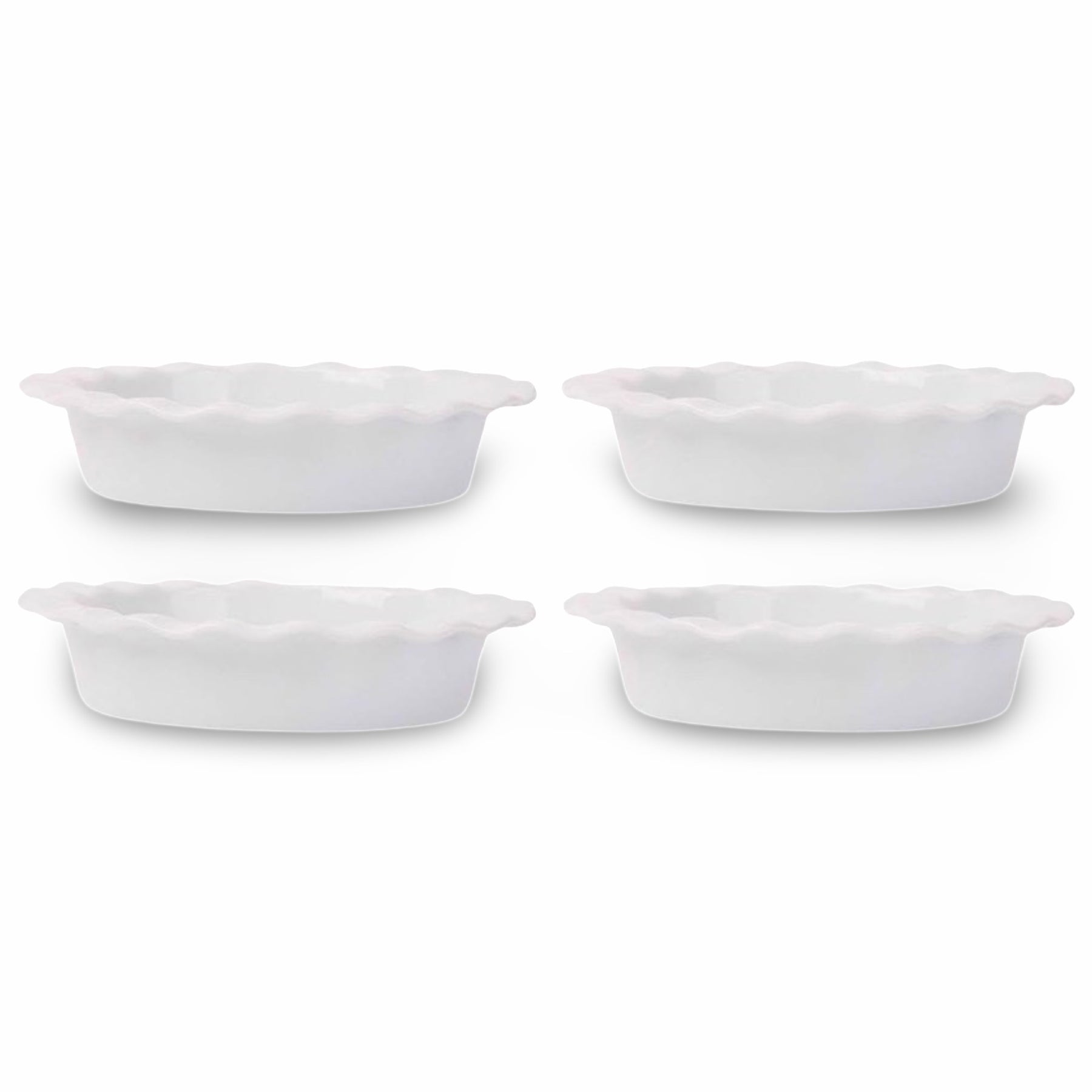 4pk Porcelain Mini 6oz Ruffled Bakers or 4oz Pie Plates- A Baking Staple