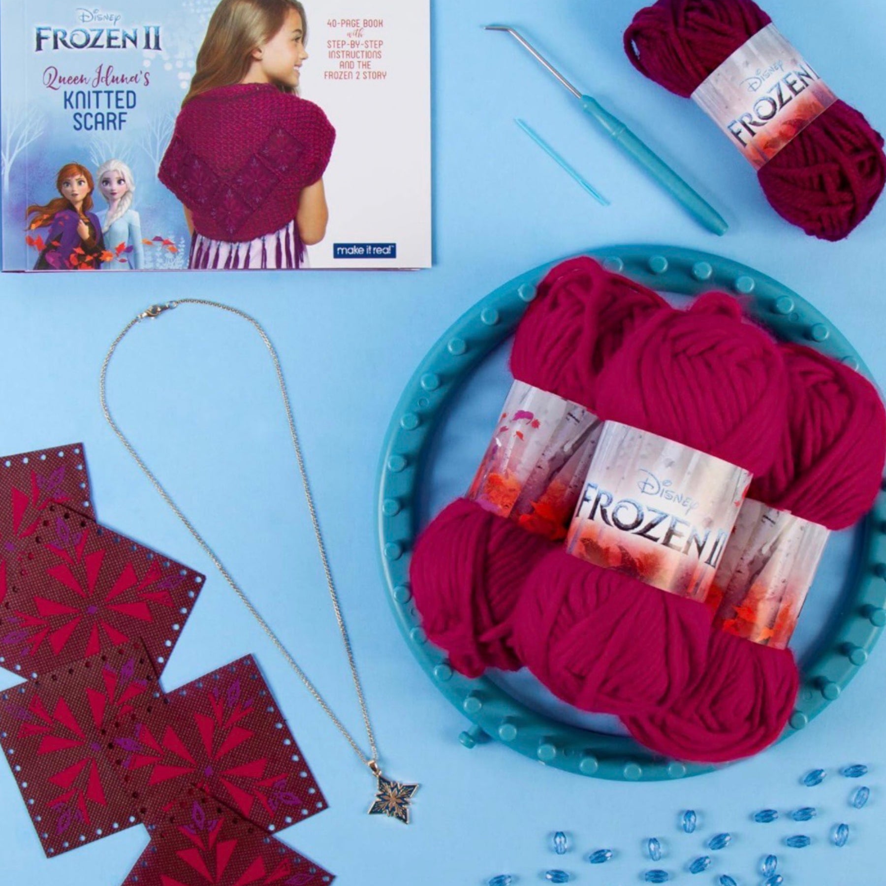 Frozen 2 Loom Knitting Scarf Kit For Kids - DIY Queen Iduna's Shawl