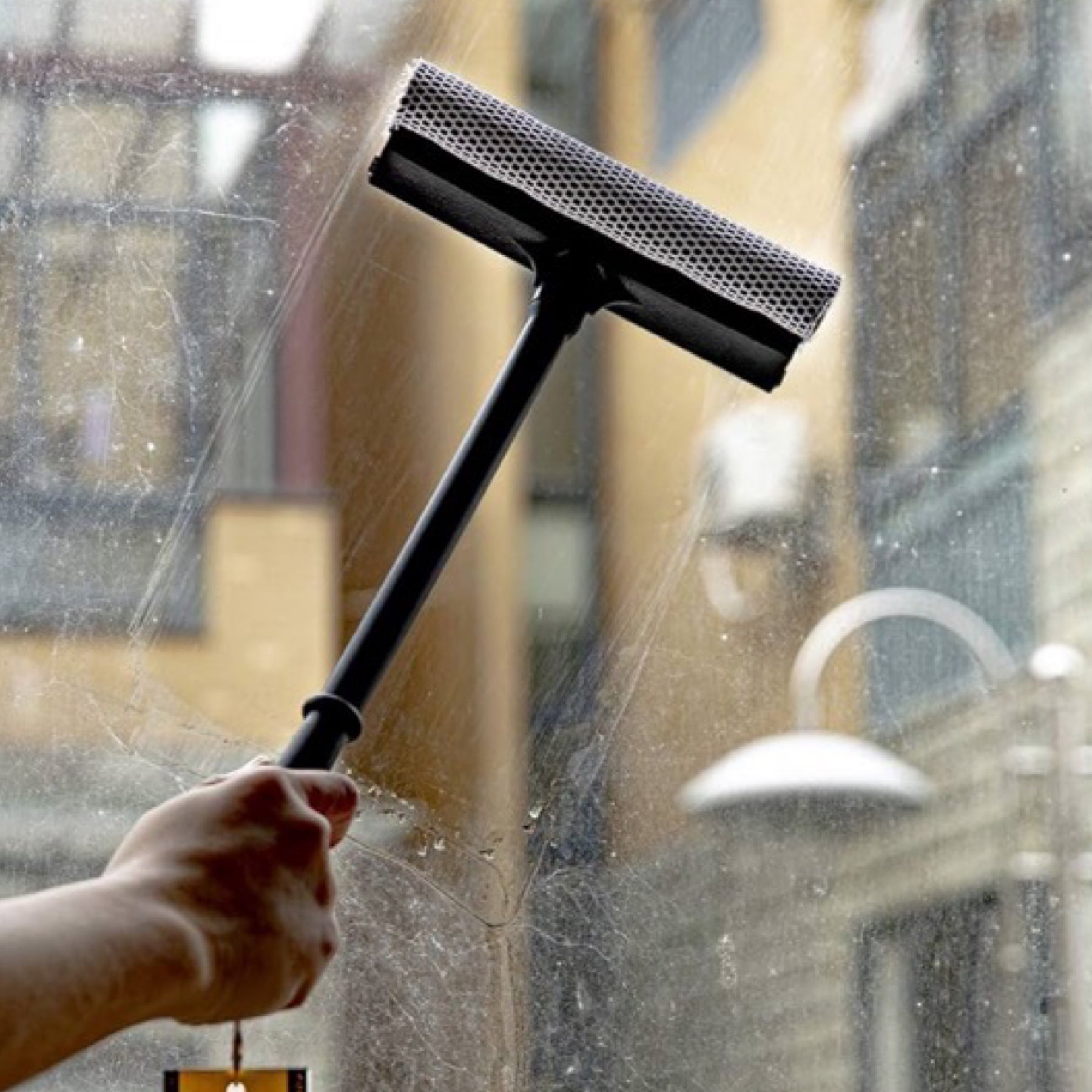 8" Window Washer & Squeegee with 14" Handle - Shine Your Windows & Shower