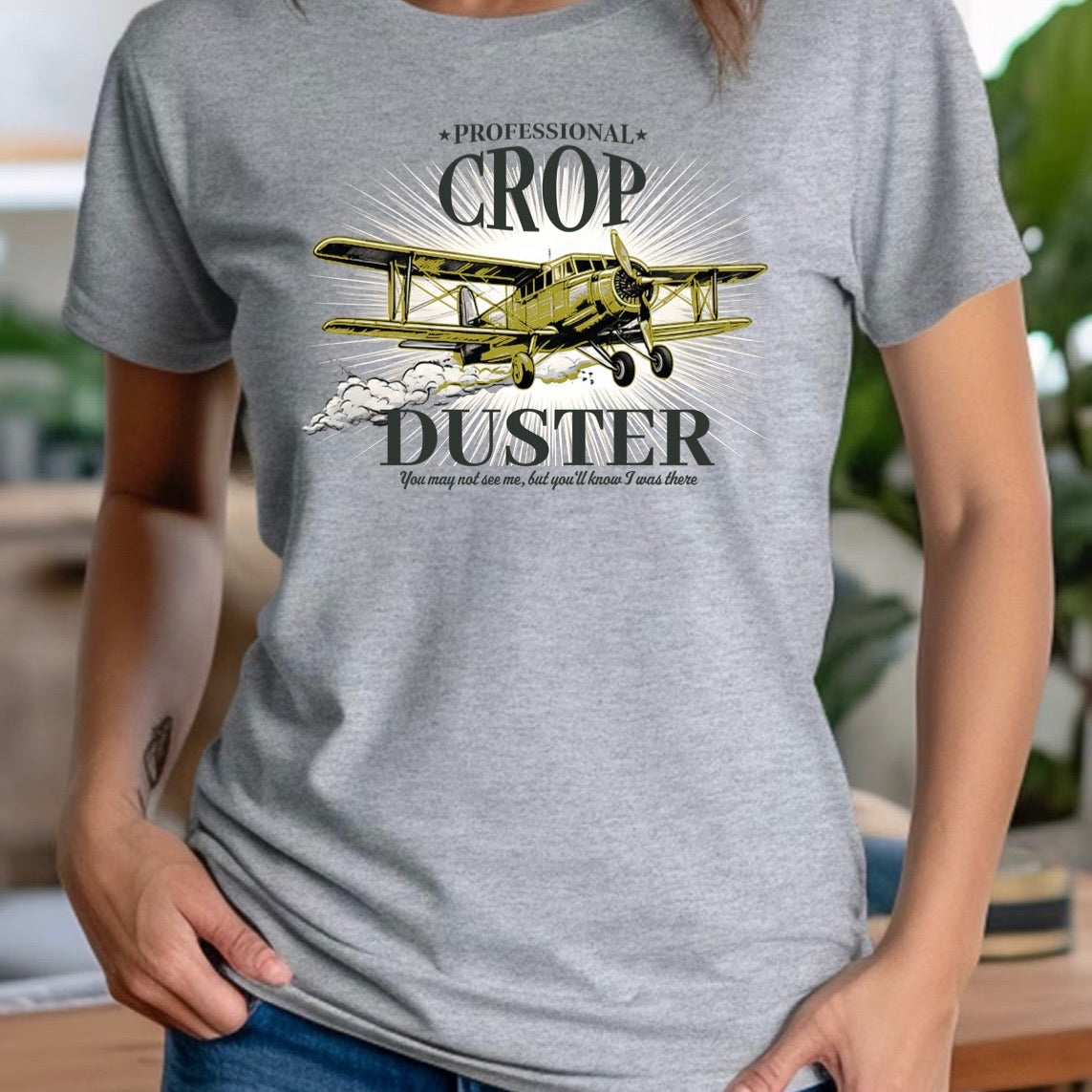 "Crop Duster" Premium Midweight Ringspun Cotton T-Shirt - Mens/Womens Fits