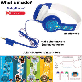Onanoff BuddyPhones Volume Limiting Headphones for Kids - Safe Audio 85db