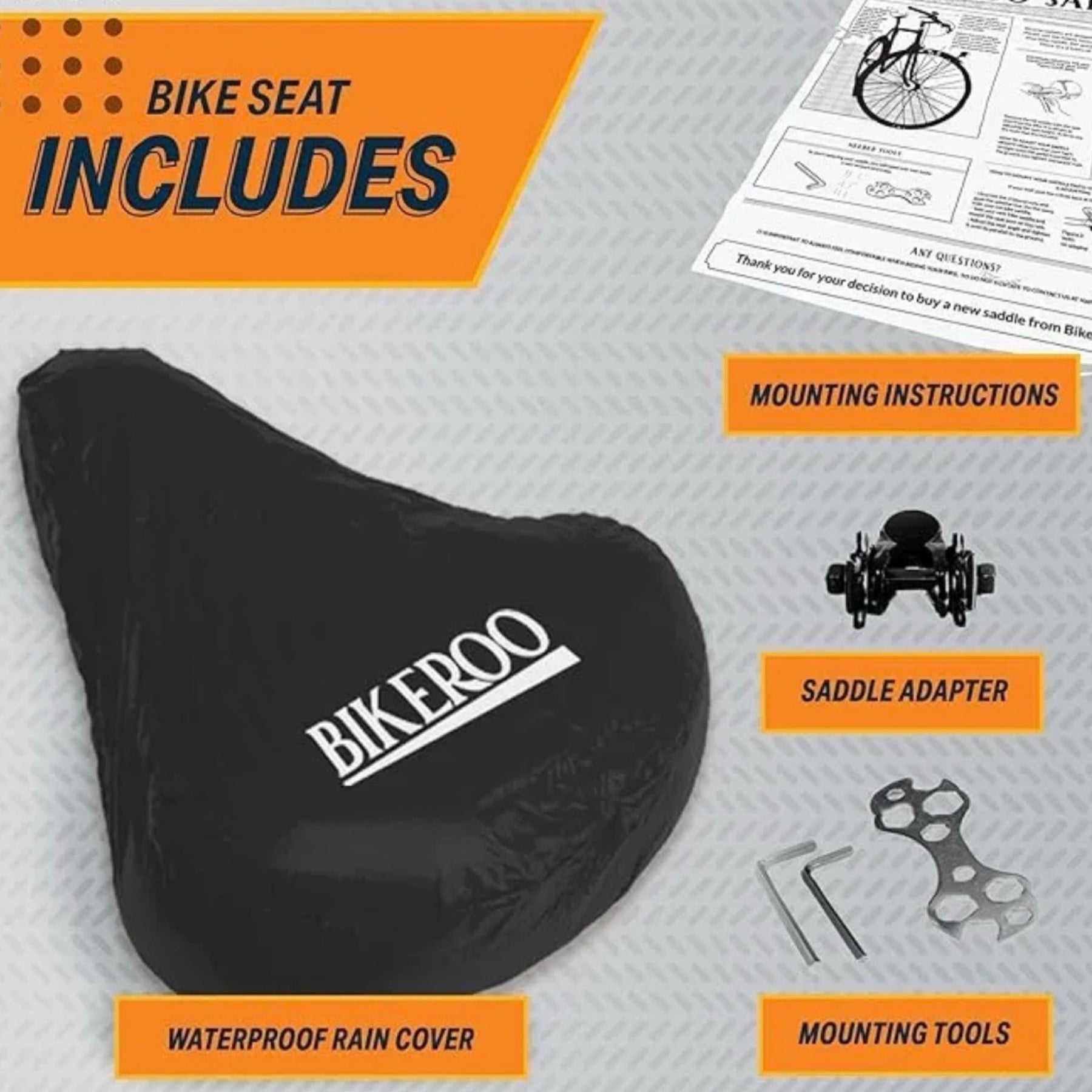 Bikeroo Universal Fit Oversized Bike Seat/Saddle Replacement – Ride in Comfort