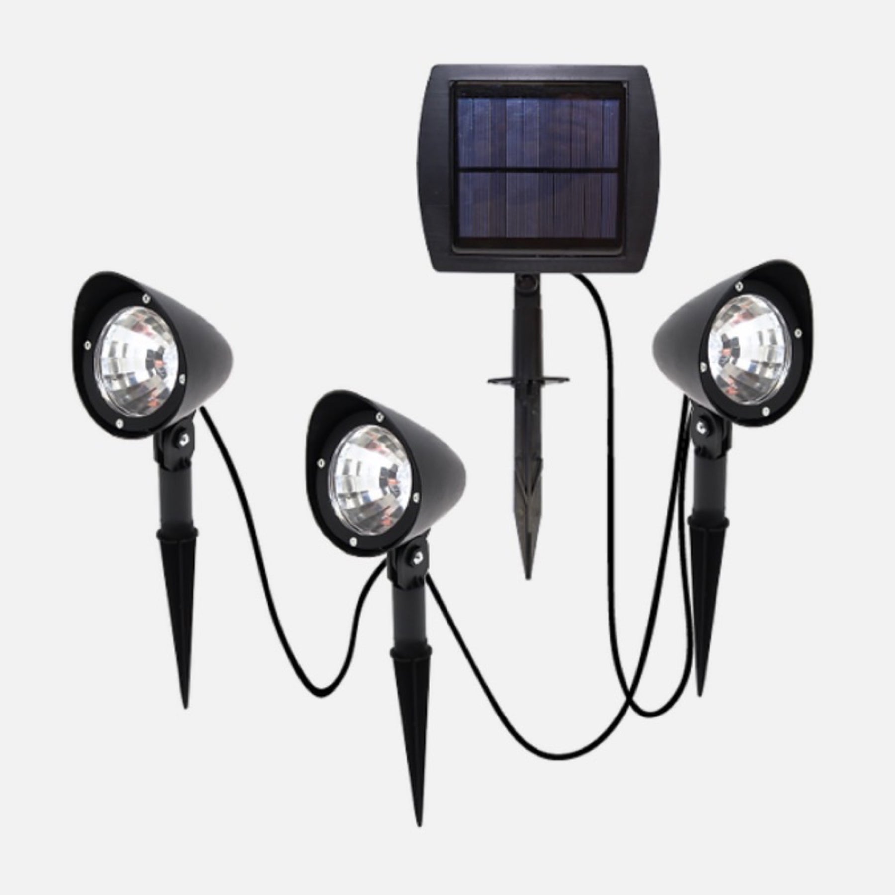 3pk Touch Of Eco SPOTUP Solar LED Spotlight Set with Solar Panel