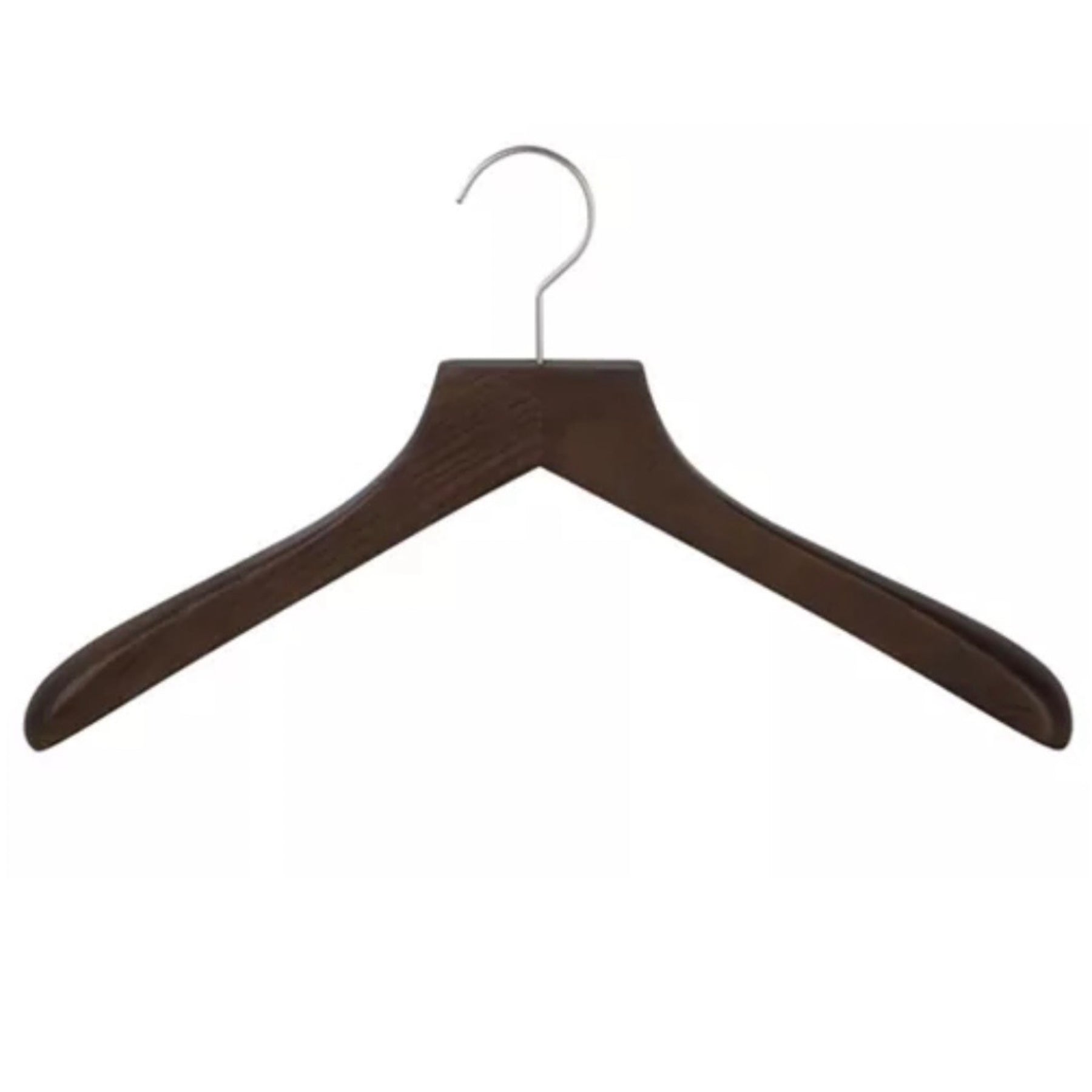 4pk Solid Ash Hardwood Coat Hangers W/Steel Swivel Hooks - Contoured Shoulders