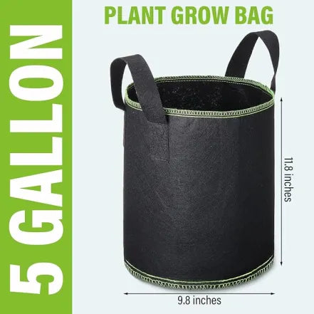 5 Gallon Fabric Grow Bags, Nonwoven Aeration Pots with Handles – Heavy Duty For Plants