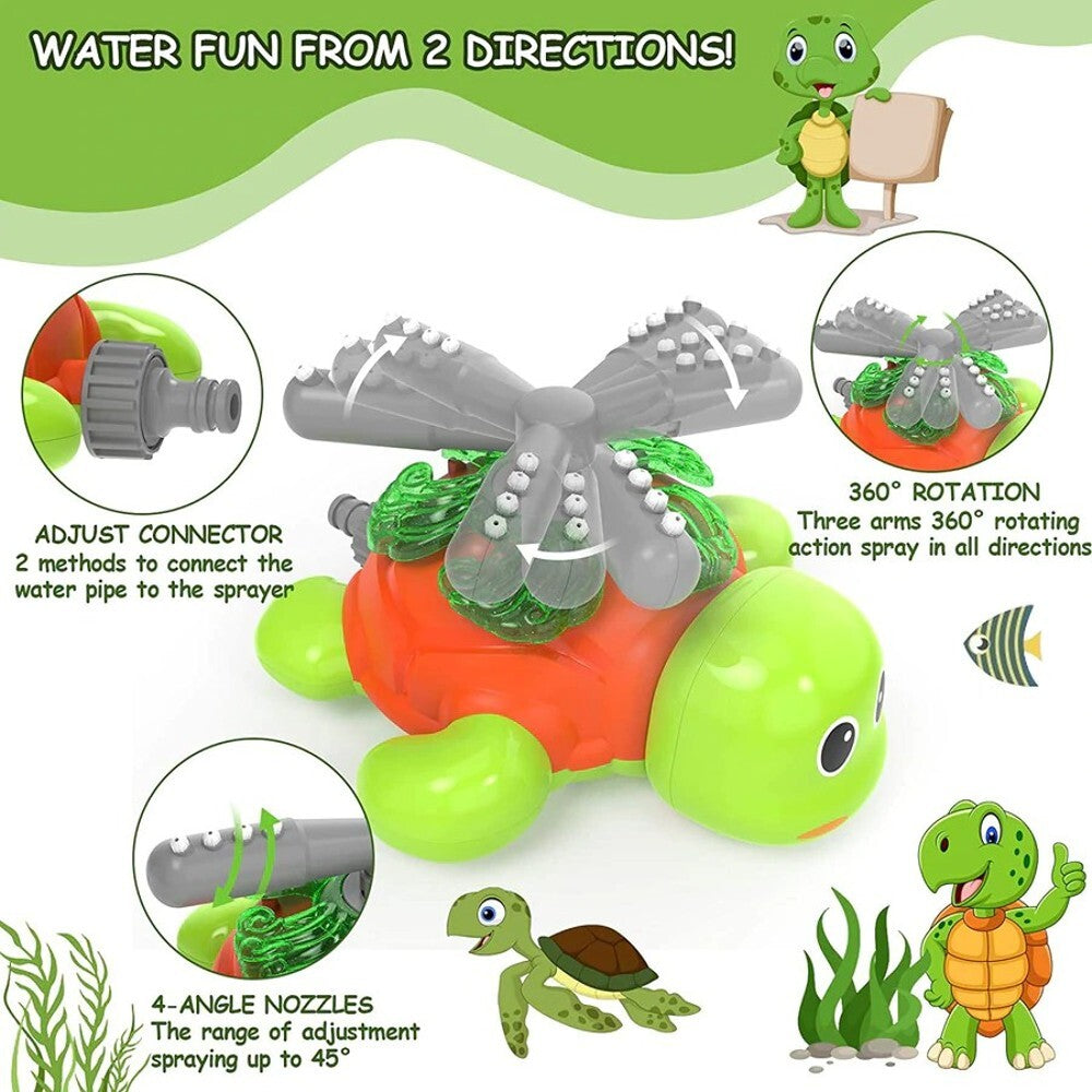 Turtle Sprinkler Toy for Kids – Outdoor Water Toy with Spinning Spray