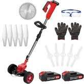 24V Cordless Electric Weed Wacker Kit – 3-in-1 Trimmer with 2 Batteries & 11 Spare Blades