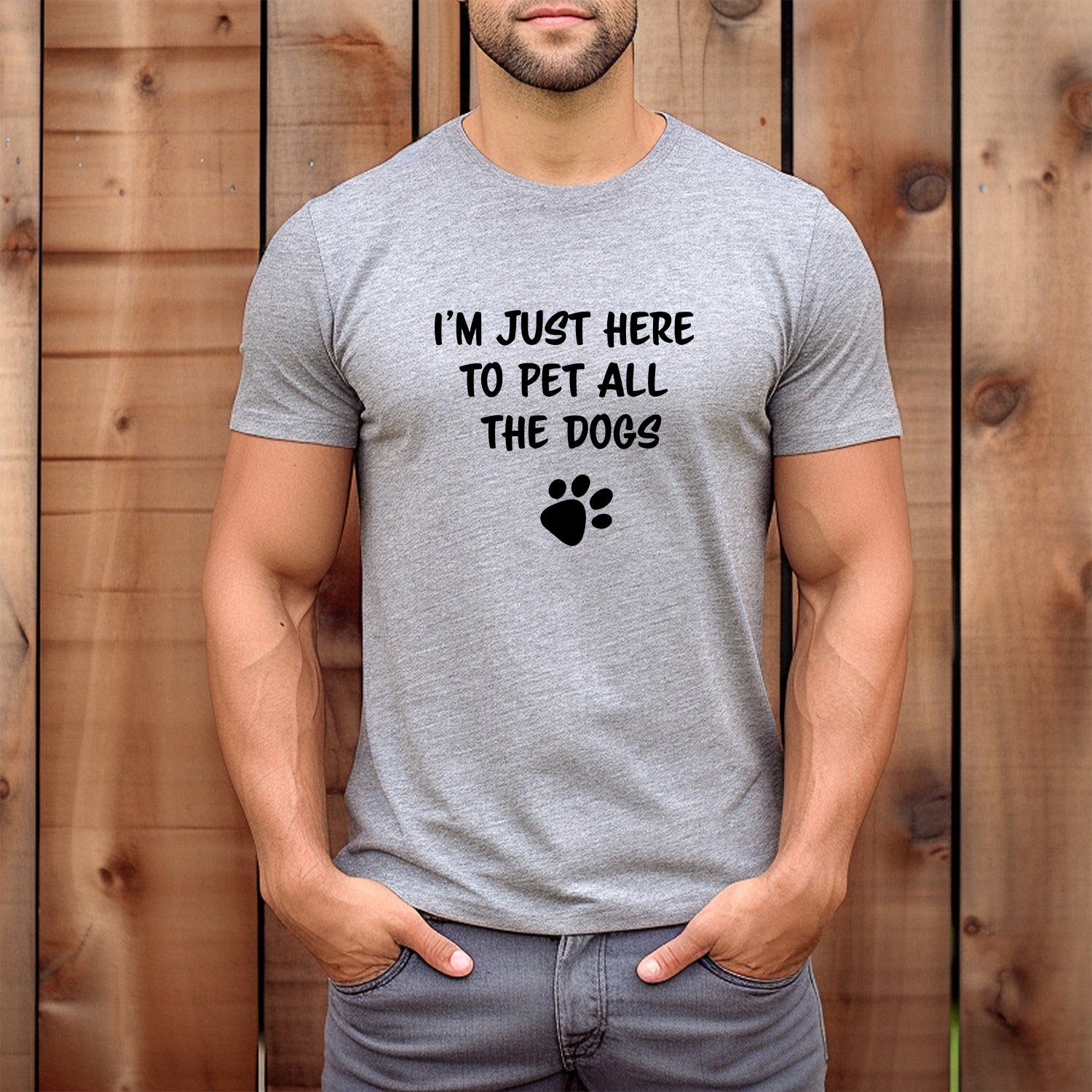 "Here To Pet All The Dogs" Premium Midweight Ringspun Cotton T-Shirt - Mens/Womens Fits