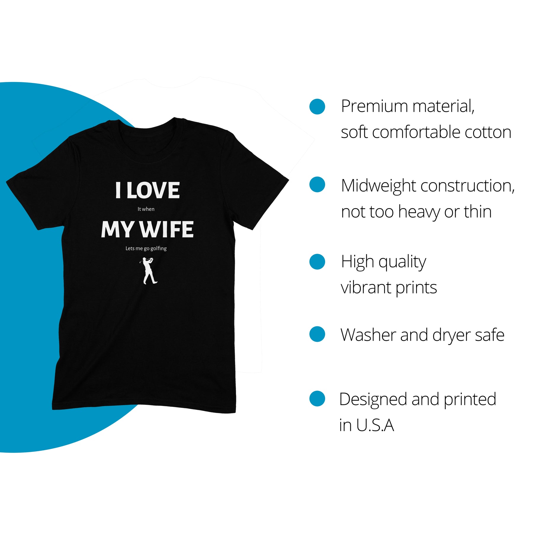 "I love my wife" Premium Midweight Ringspun Cotton Mens T-Shirt