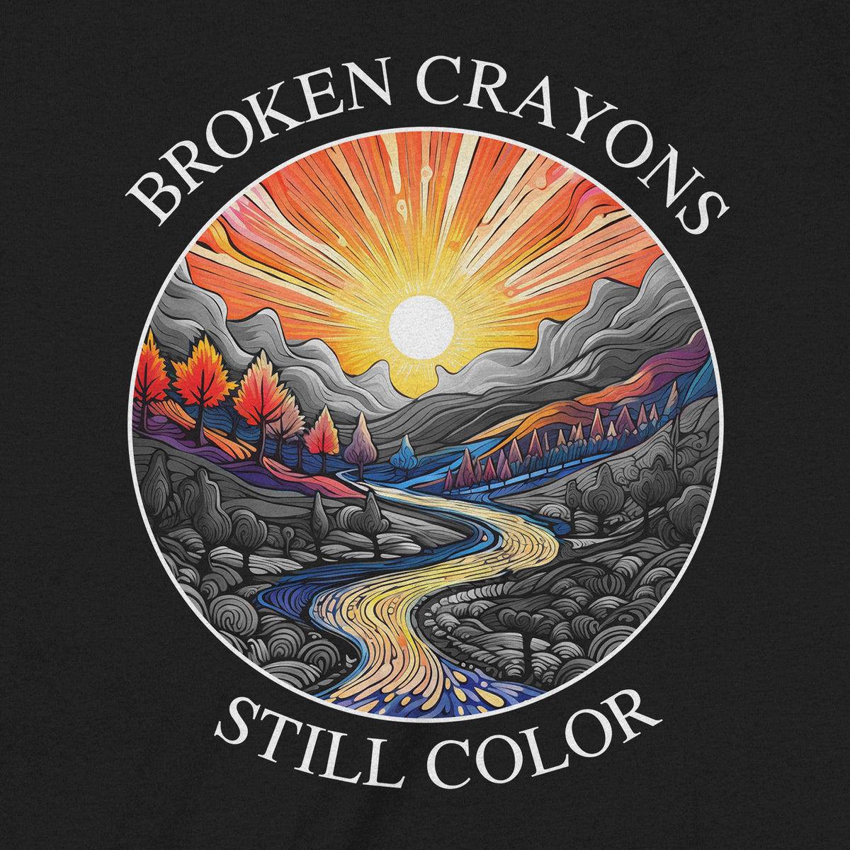 "Broken Crayons" Premium Midweight Ringspun Cotton T-Shirt - Mens/Womens Fits