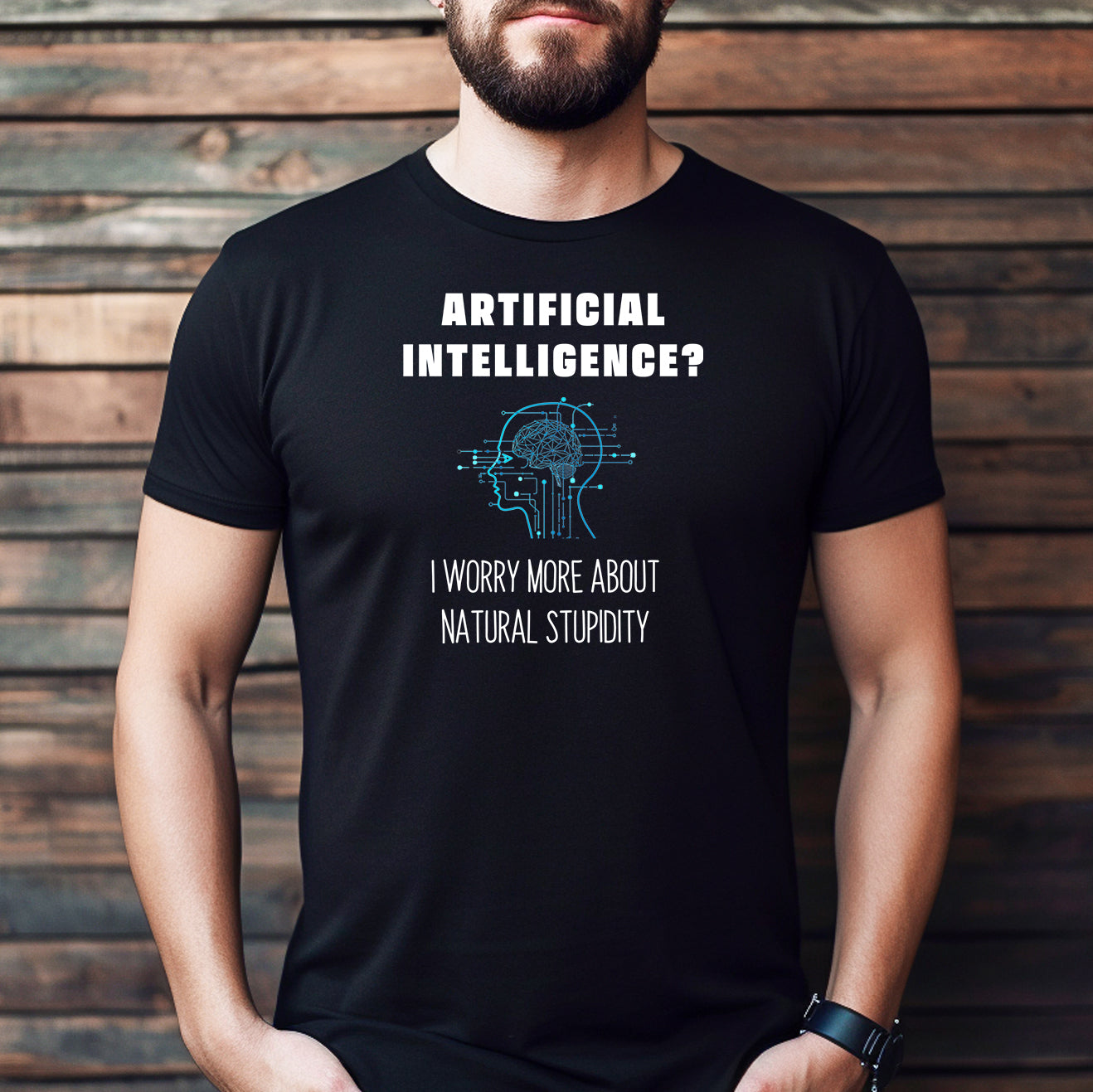 "Worried About Artificial Intelligence?" Premium Midweight Ringspun Cotton T-Shirt - Mens/Womens Fits