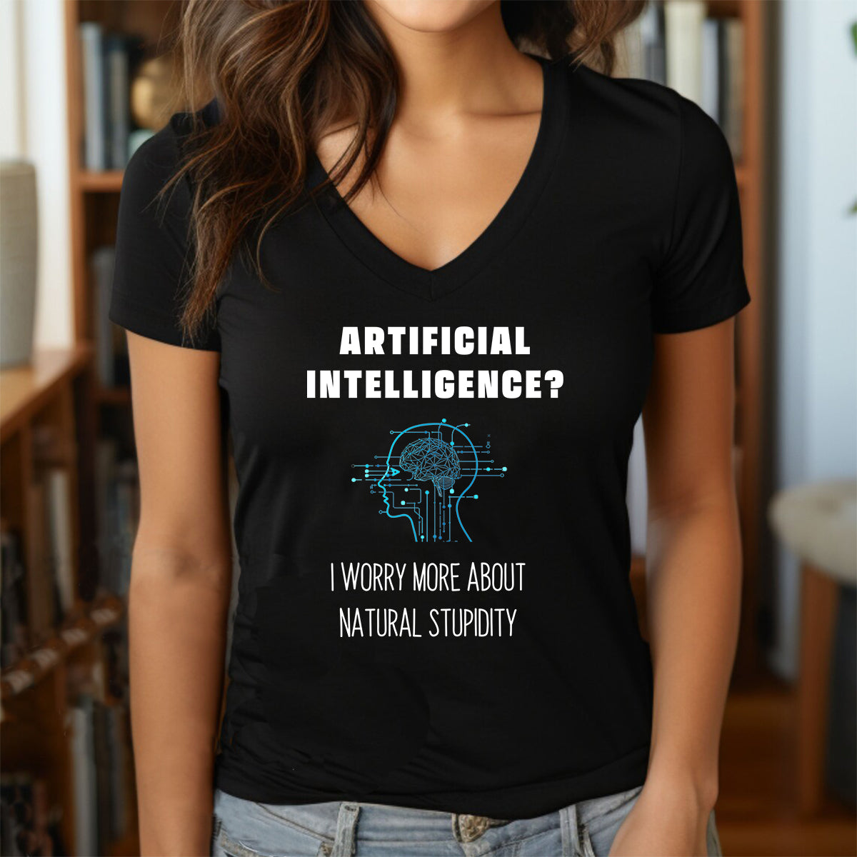 "Worried About Artificial Intelligence?" Premium Midweight Ringspun Cotton T-Shirt - Mens/Womens Fits