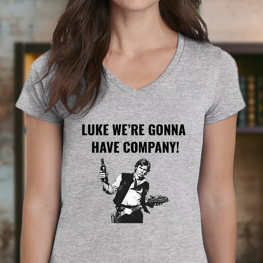 "Luke We're Gonna Have Company" Premium Midweight Ringspun Cotton T-Shirt - Mens/Womens Fits