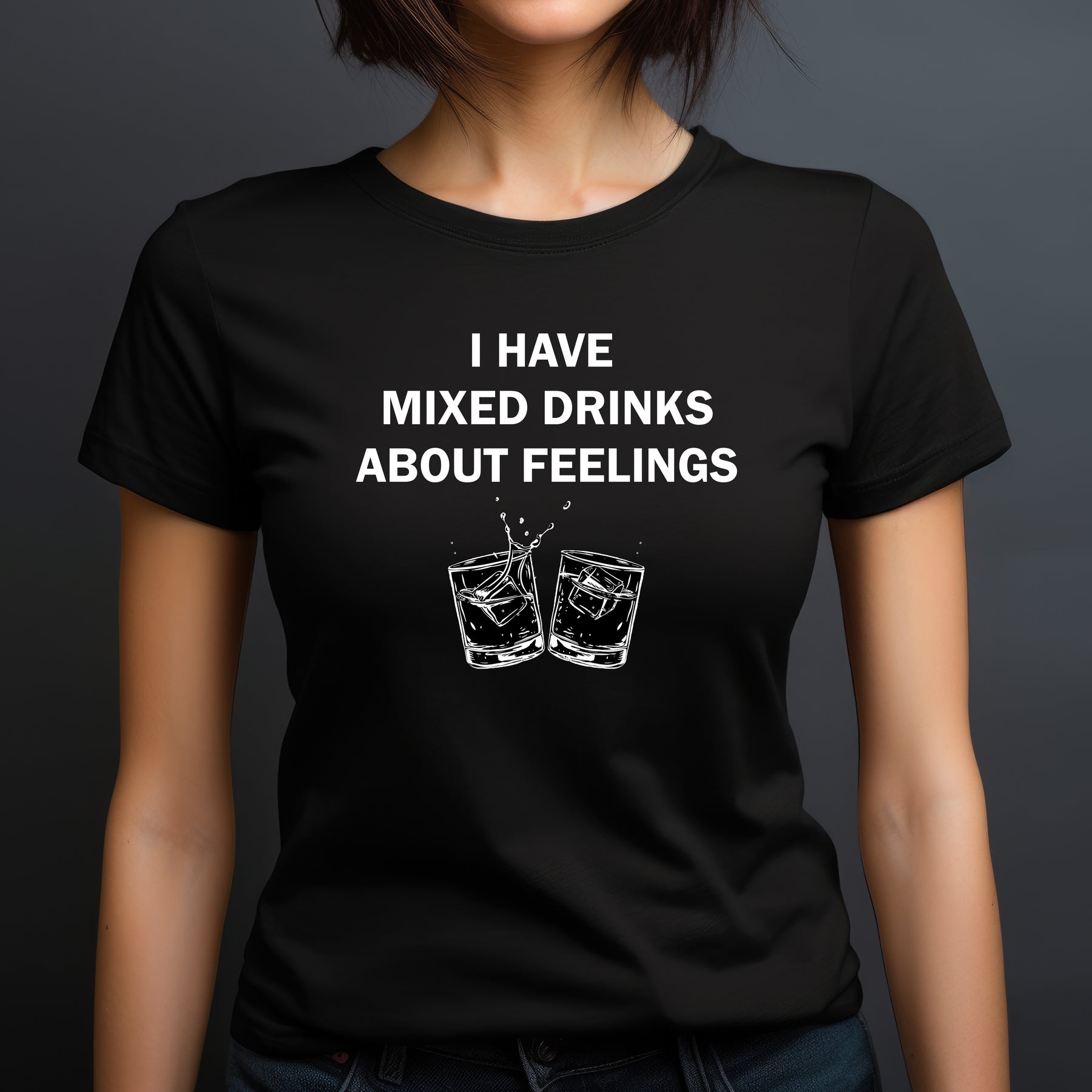 "Mixed Drinks About Feelings" Premium Midweight Ringspun Cotton T-Shirt - Mens/Womens Fits