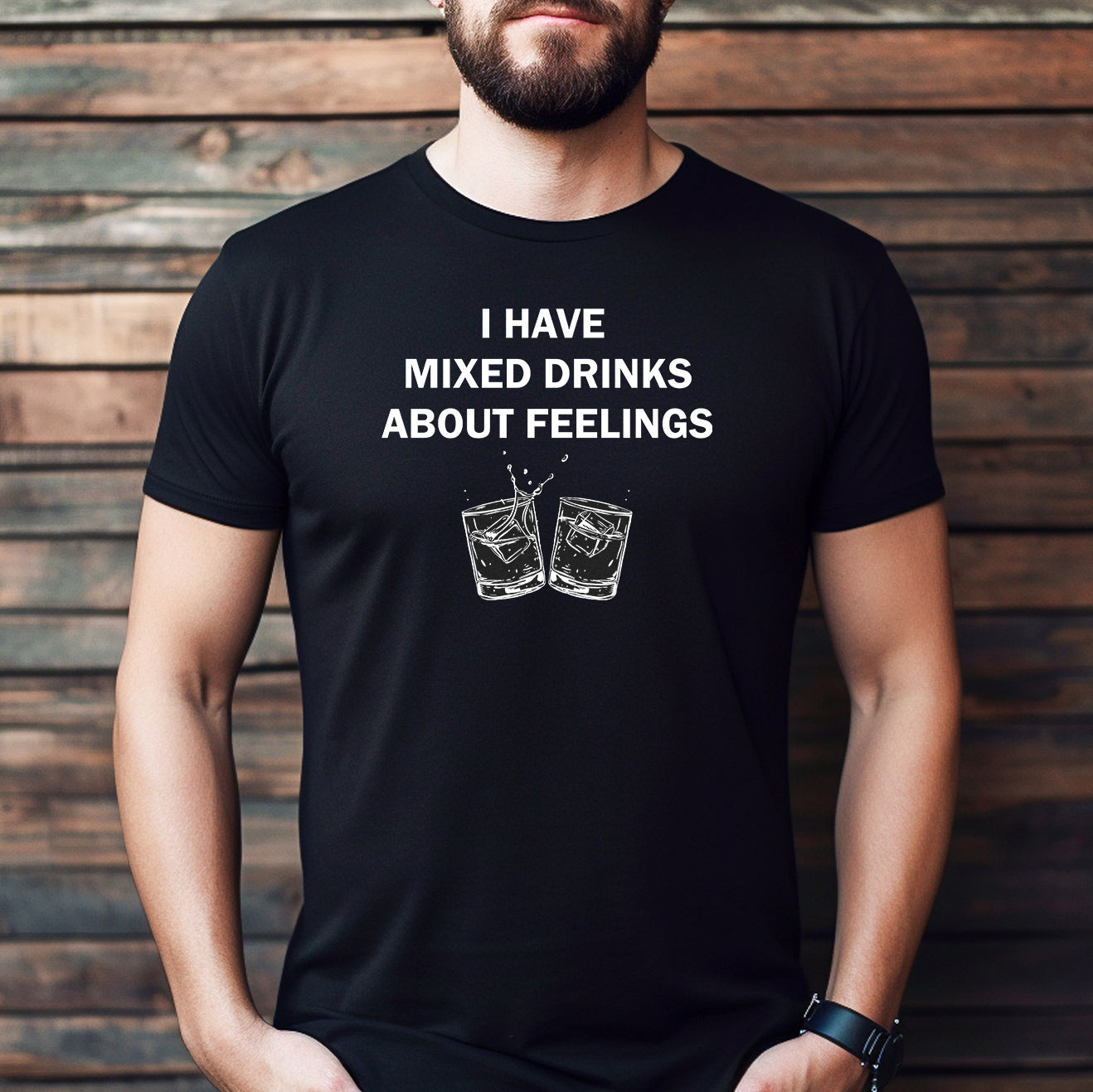 "Mixed Drinks About Feelings" Premium Midweight Ringspun Cotton T-Shirt - Mens/Womens Fits