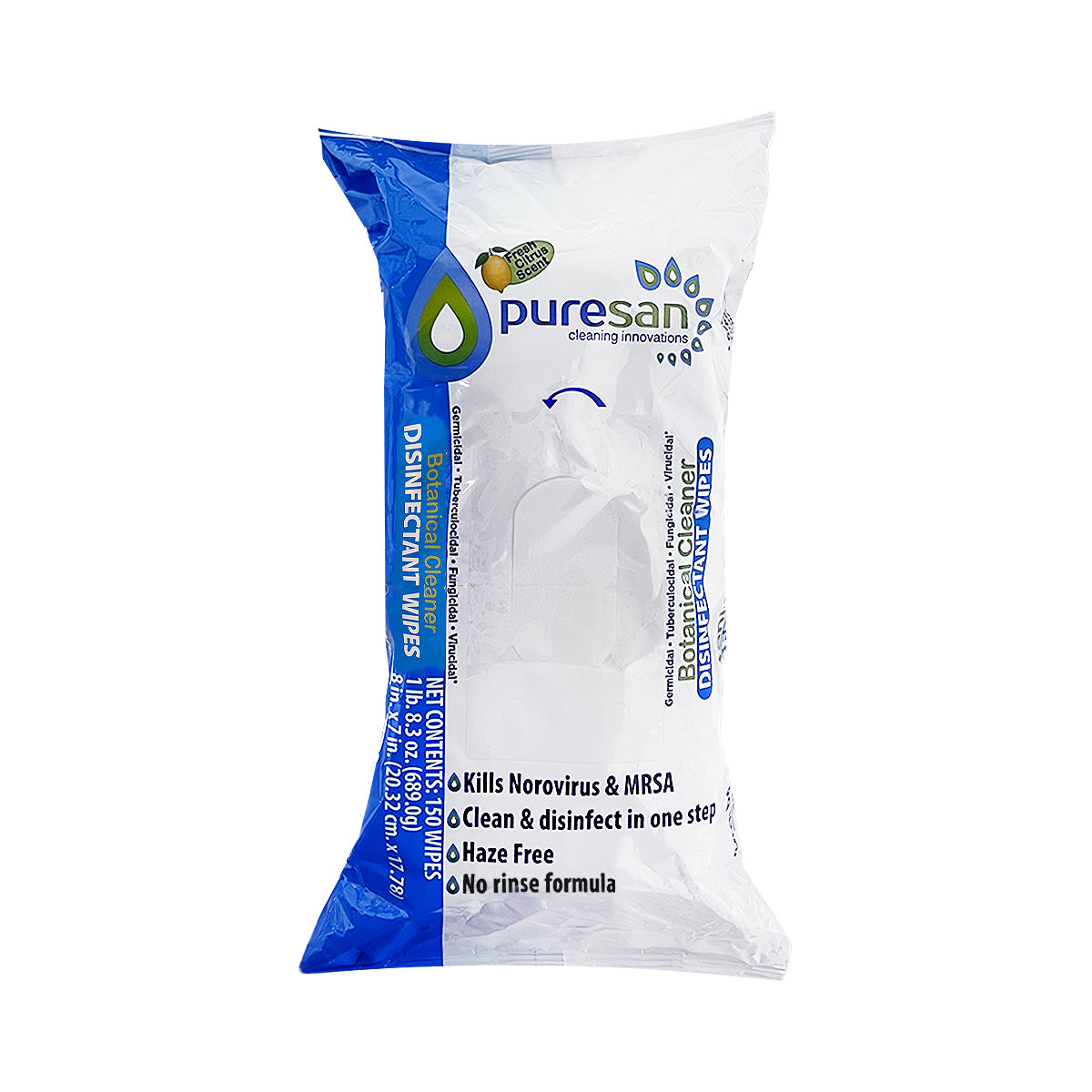 Puresan 150ct Botanical Surface Wipes - Antibacterial, Safe