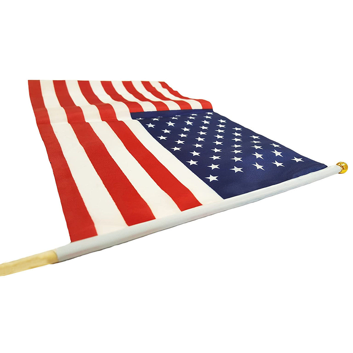 3pk Patriotic American Flags – 12"x7” Size, Hand-Held Or In-Ground