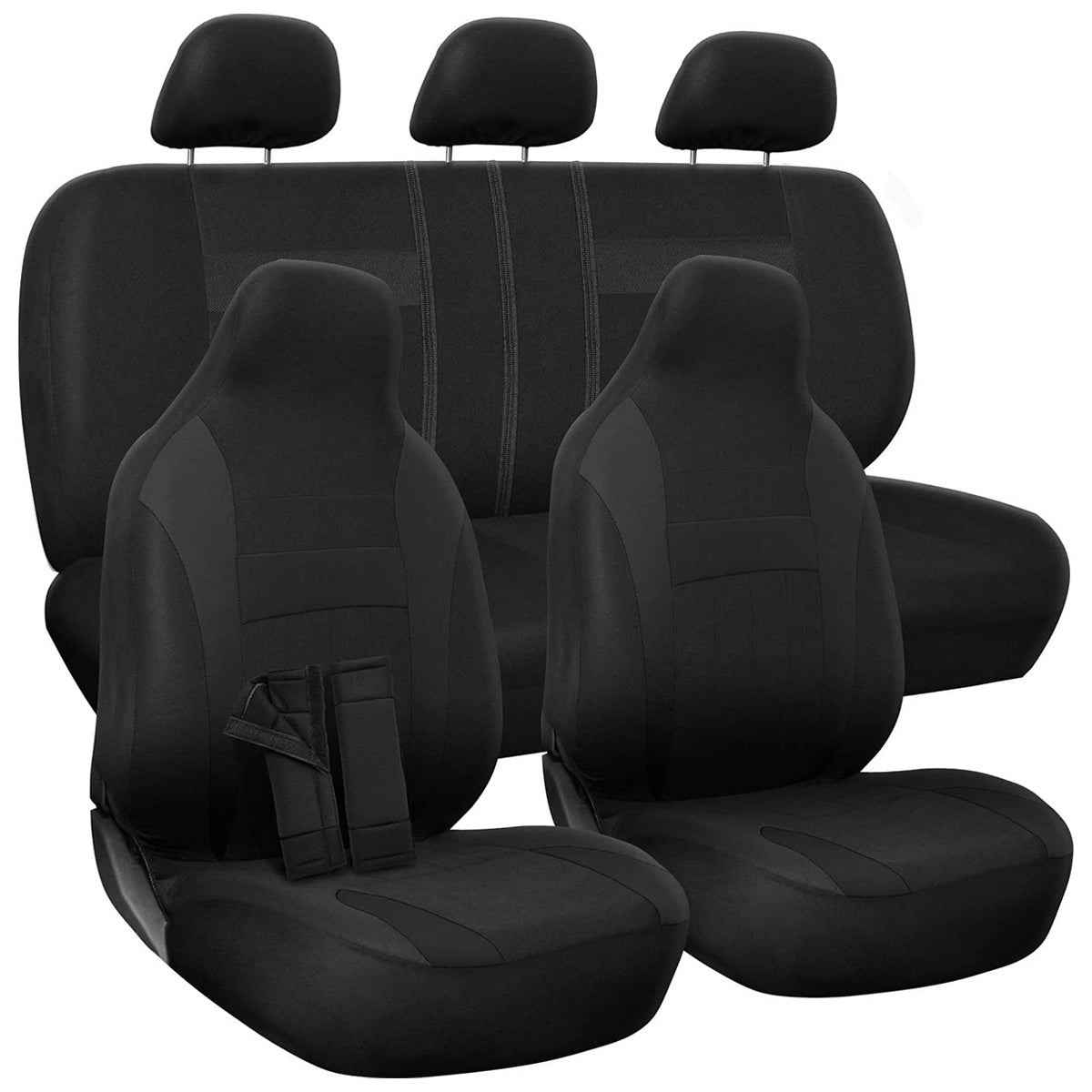 OxGord Car Seat Covers Cloth Mesh Universal Fit Black