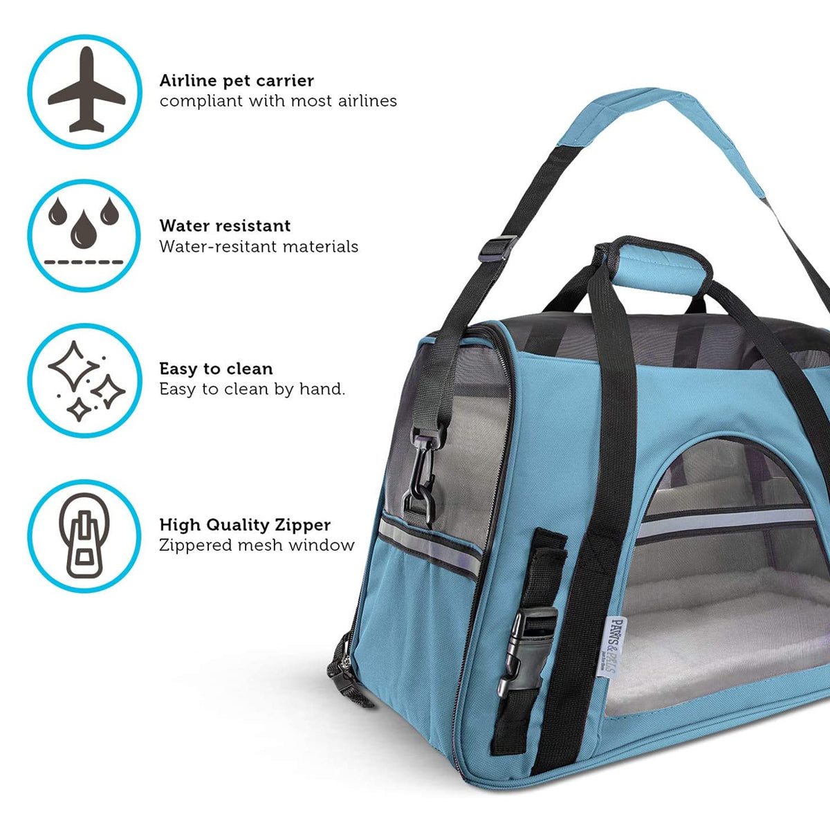 Paws & Pals Pet Travel Cozy Commuter – Soft Padded Shoulder Tote