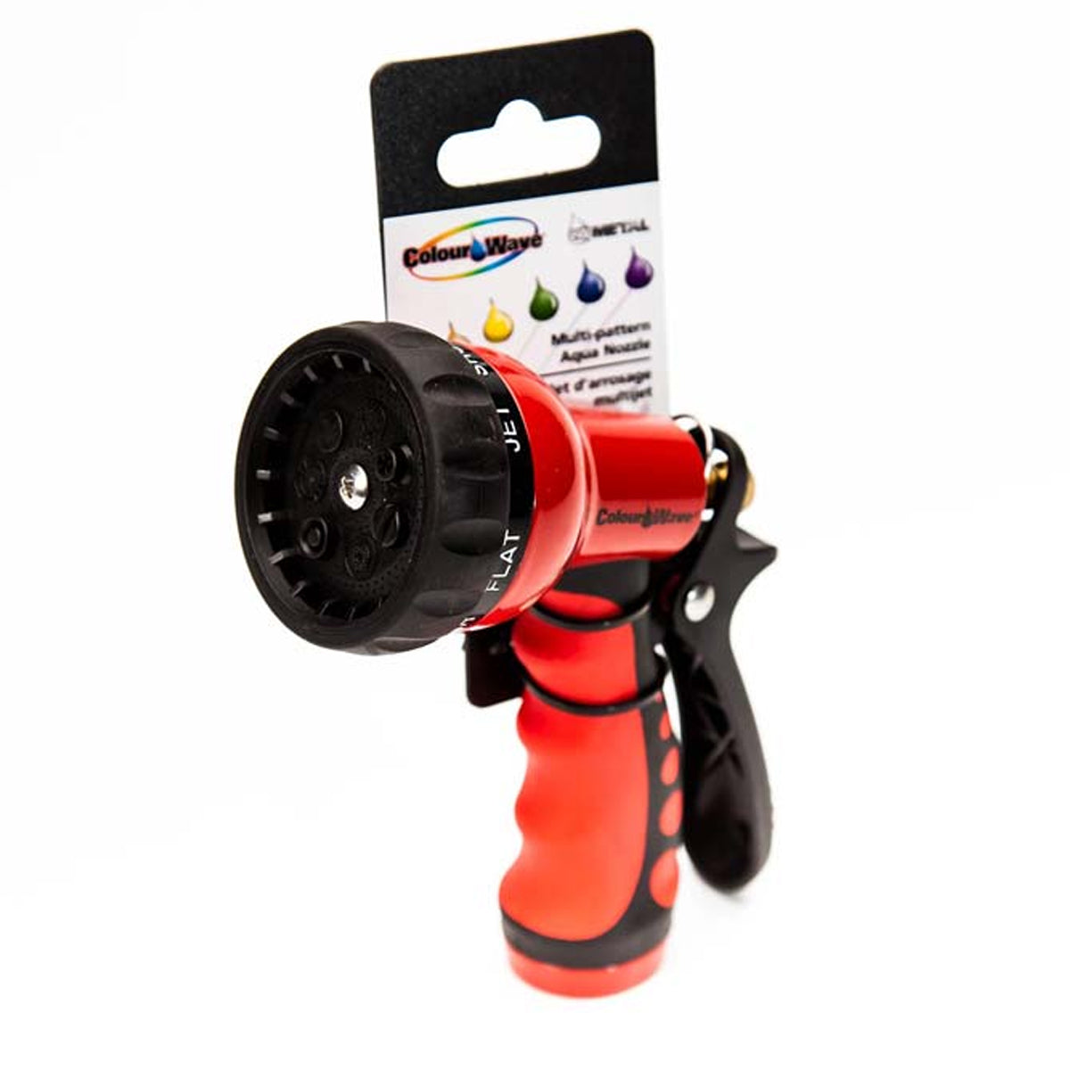 Colourwave Multi-Pattern Aqua Nozzle - Red with 7 Spray Settings