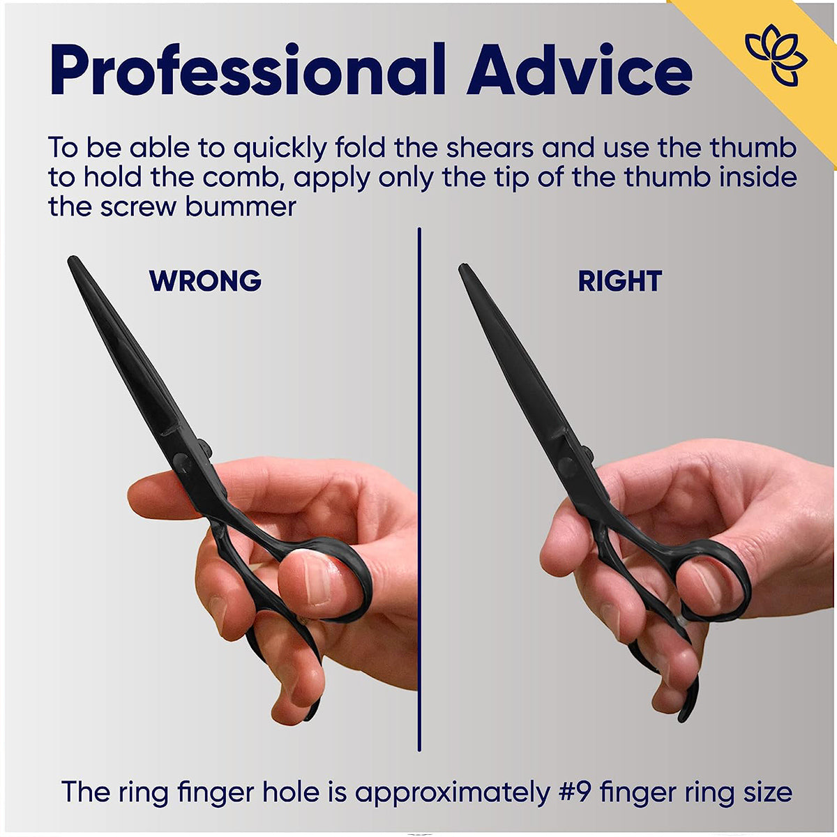 Sharp Edge Hair Cutting Scissors By Equinox - Matte Black, Curved Finger Rest