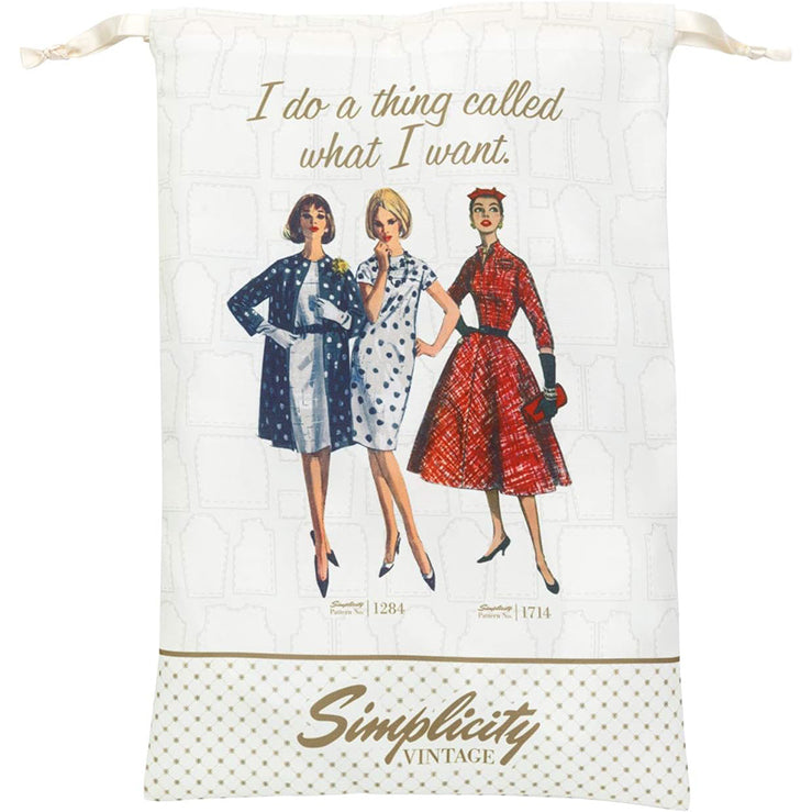 Simplicity Vintage Shoe Bag 10" x 15" - Drawstring Closure