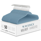 50pk Waverly Teal Velvet Hangers Non-Slip – Slim Profile, Maximize Closets