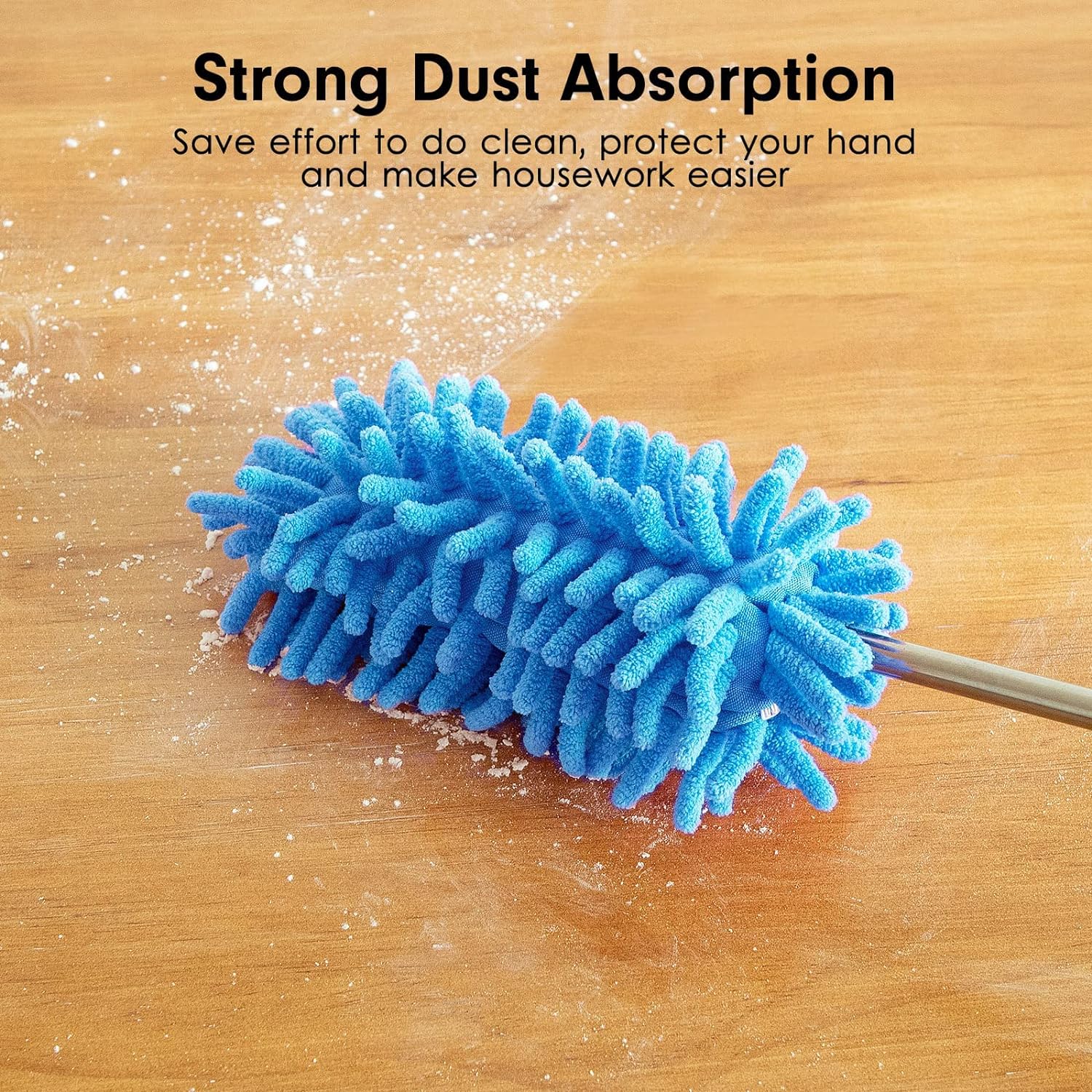 Extendable Microfiber Duster With Pivot Head, Blue - Up To 30 inches