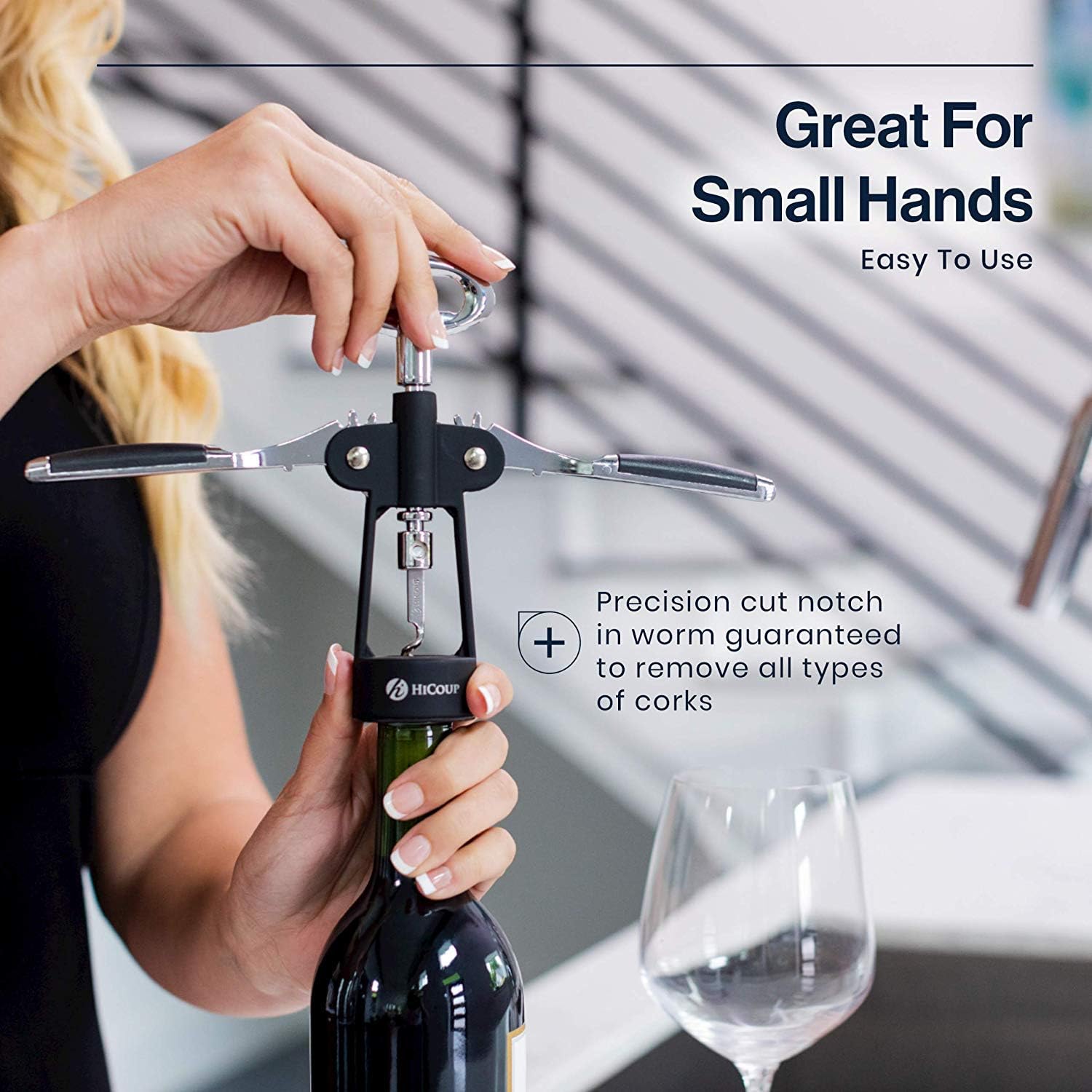 Premium Wing Corkscrew Beer And Wine Opener - Winged Grip, Easy To Use