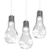 3 Indoor/Outdoor Glass Pendant Lanterns - Fairy Lights Inside!