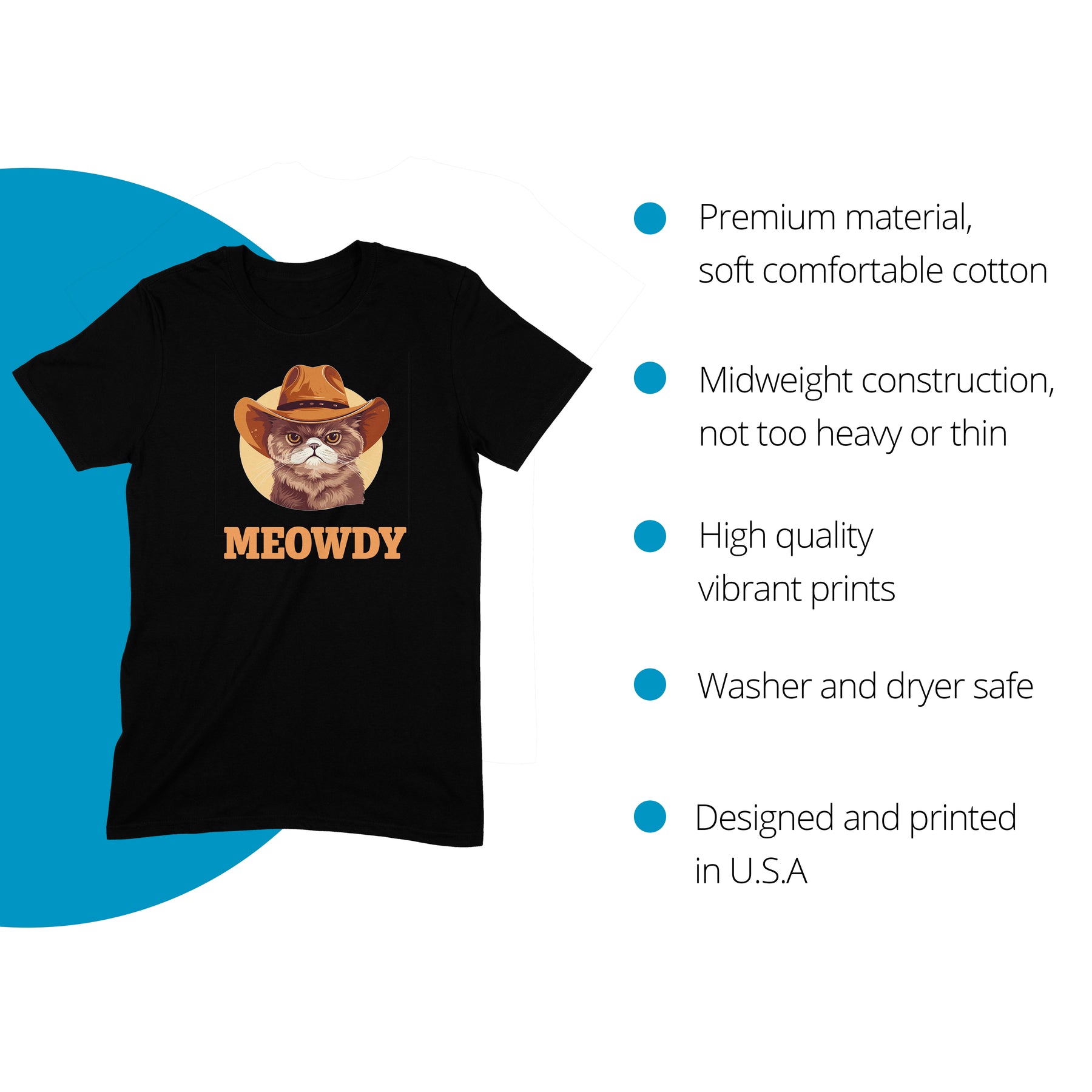 "Meowdy" Premium Midweight Ringspun Cotton T-Shirt - Mens/Womens Fits