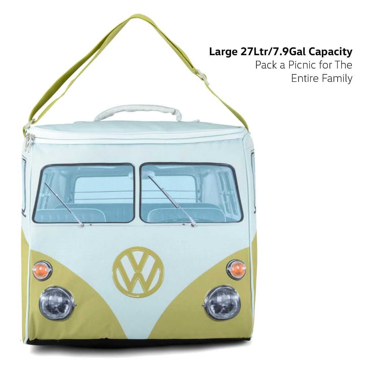 VW Campervan Cooler Bag 30L, Mango Green - Soft Sided Insulated Cooler Bag With Strap