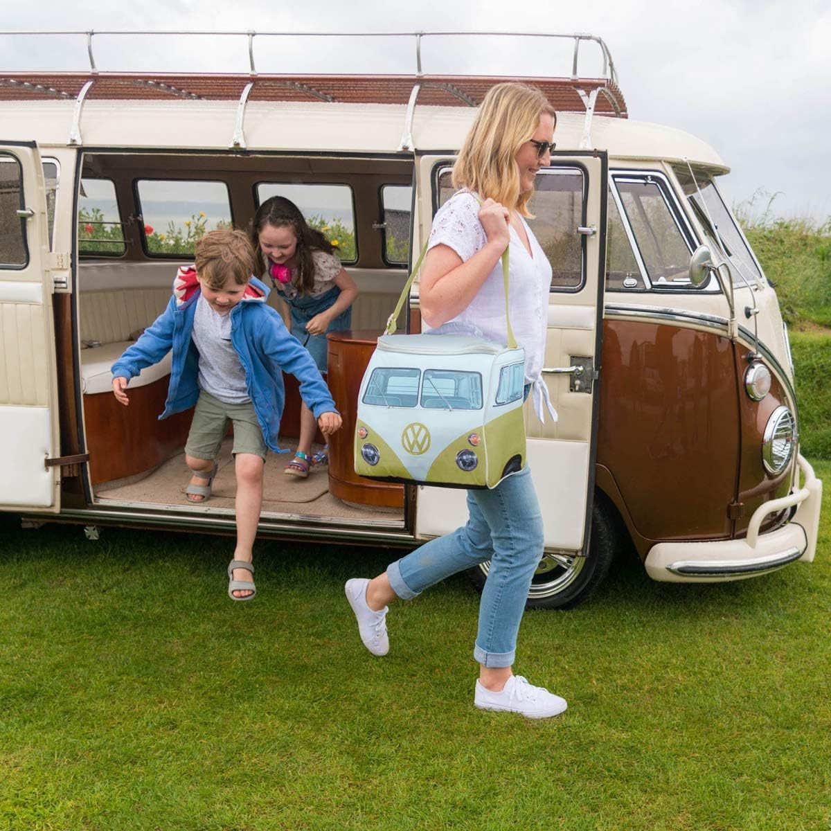 VW Campervan Cooler Bag 30L, Mango Green - Soft Sided Insulated Cooler Bag With Strap