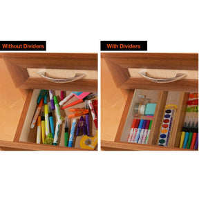 4pc Bamboo Adjustable Drawer Dividers, Assorted - Easy Installation